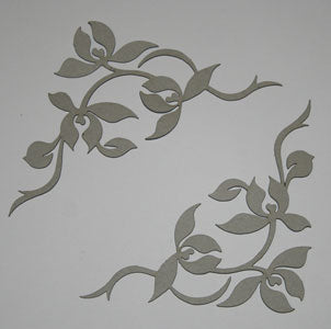 2 Crafty Chipboard Flourish - Corner Vine Leaves