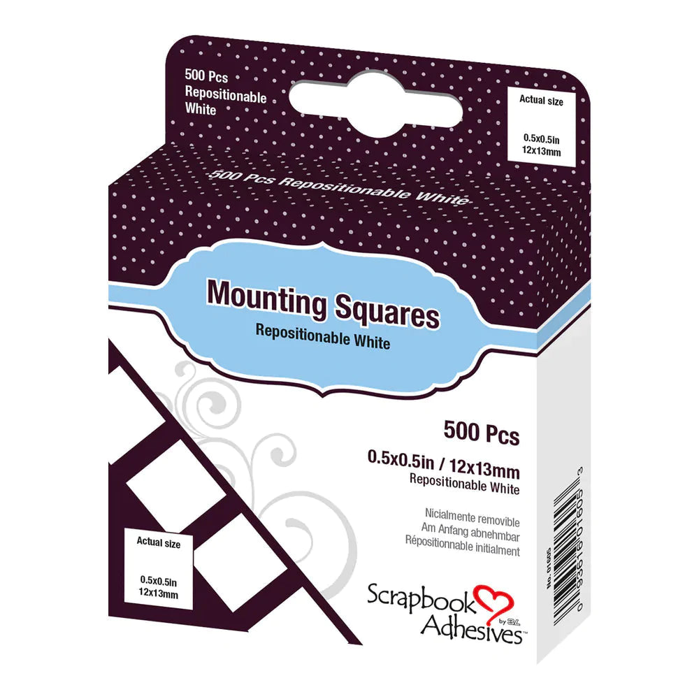 Scrapbook Adhesives Mounting Squares Repositionable white 500pcs