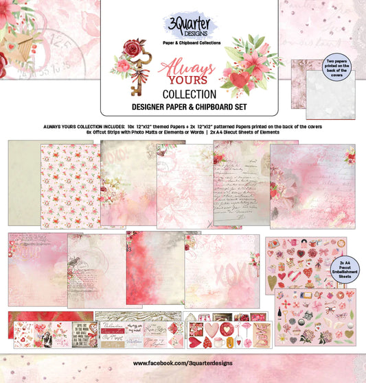 3Quarter Designs Paper & Chipboard Collections - Always Yours
