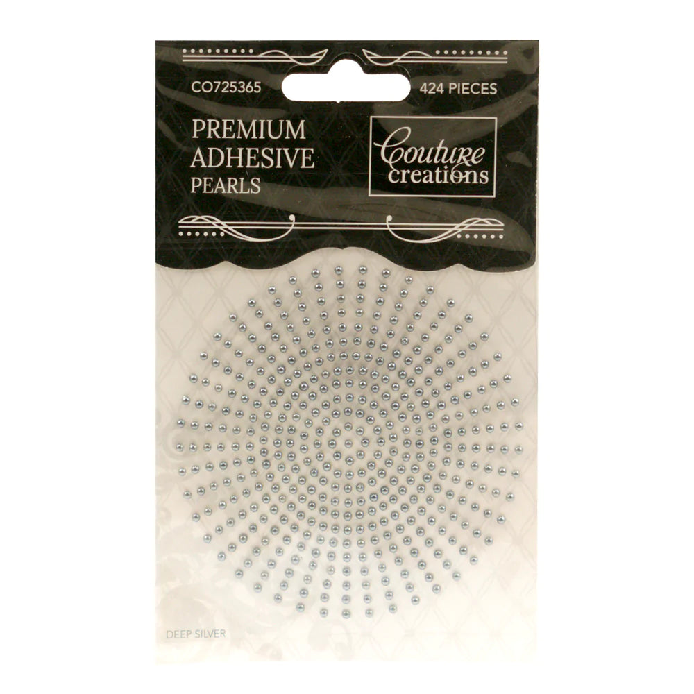 Couture Creations Premium Adhesive Pearls - Deep Silver