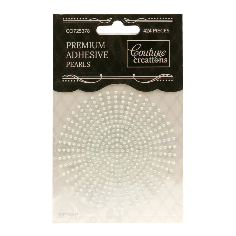 Couture Creations Premium Adhesive Pearls - Soft Silver