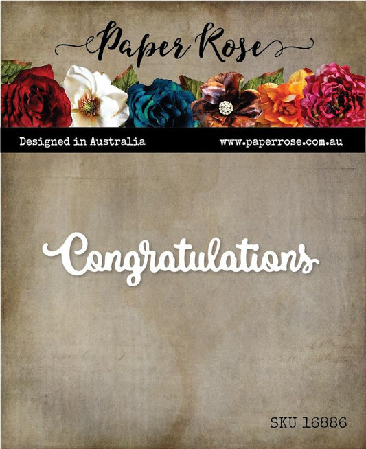 Paper Rose Studios Metal Dies - Congratulations Small