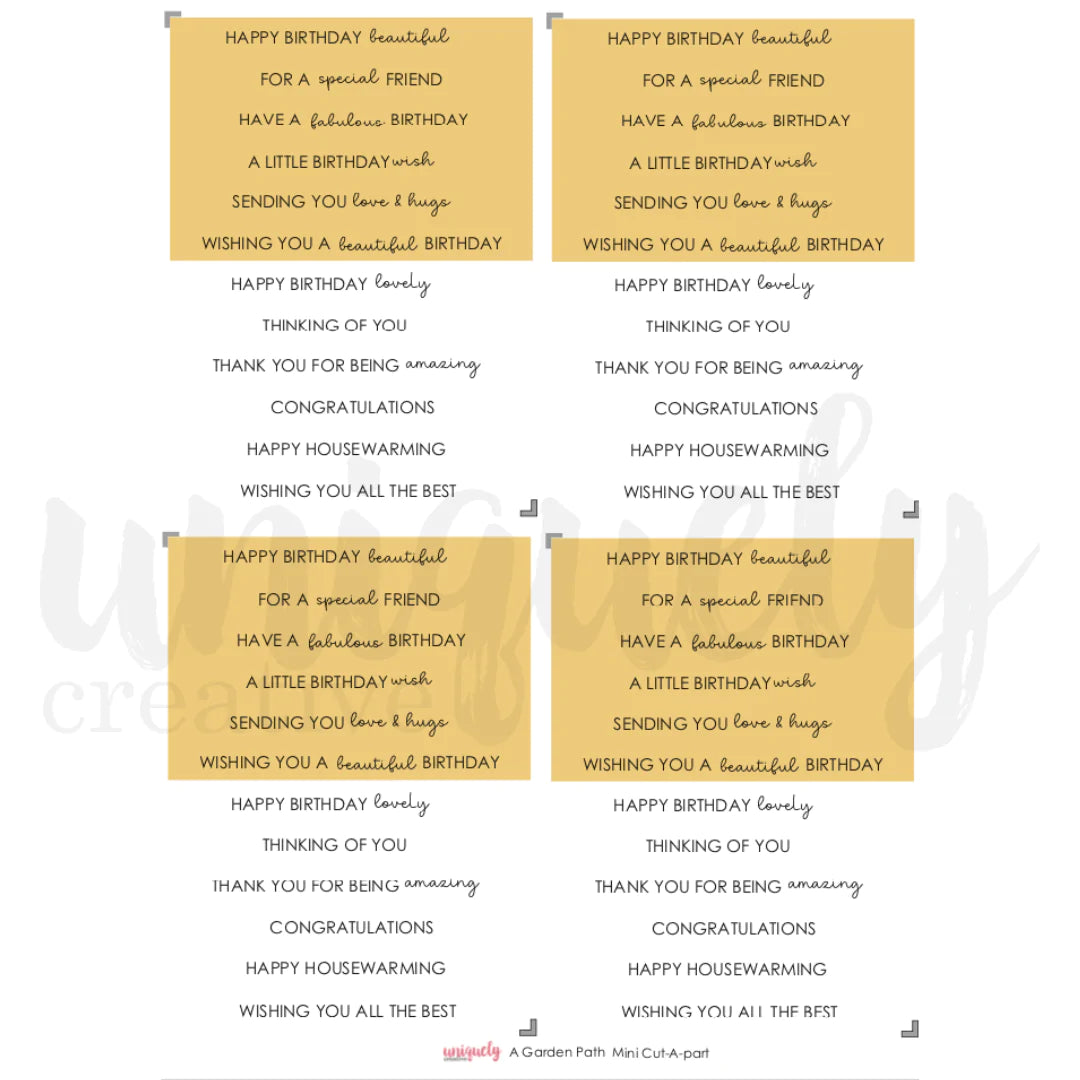Uniquely Creative Mini Cut-A-part sheet- Garden Path