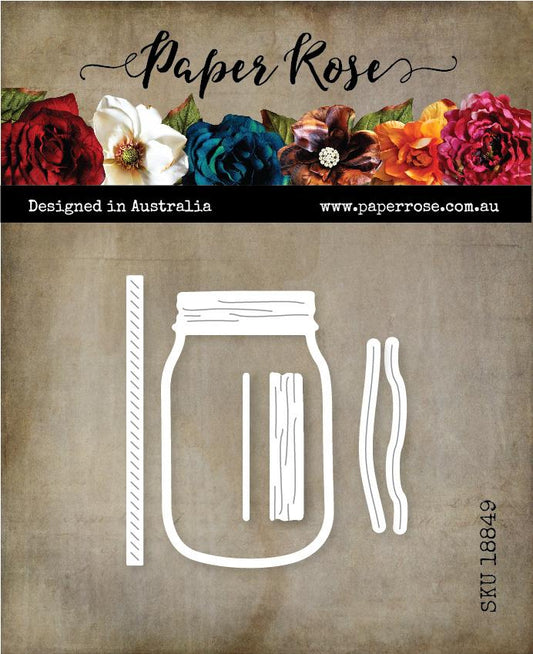 Paper Rose Metal Die - Mason Jar