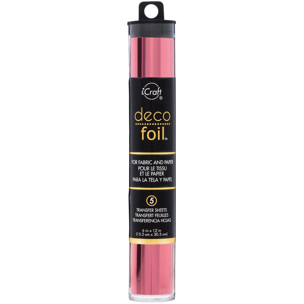 iCraft Deco Foil Transfer Sheets 6"x12" 5 pk- Pink Melon