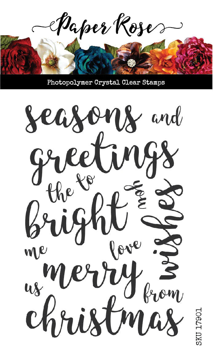 Paper Rose Studios Clear Stamp Set - Sentiments 1 4x6 -Christmas