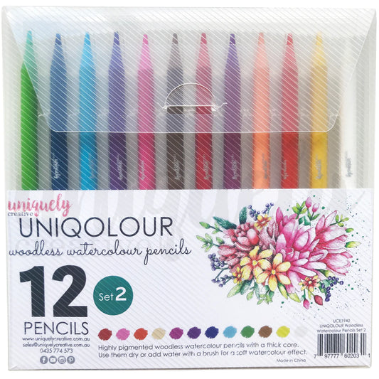 Uniquely Creative - Uniqolour Colour Woodless Watercolour Pencils - Set 2