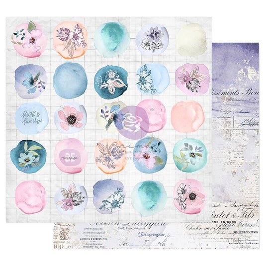 Prima Marketing 12x12 Double Sided Paper - Watercolour Floral Collection - Watercolor Drops