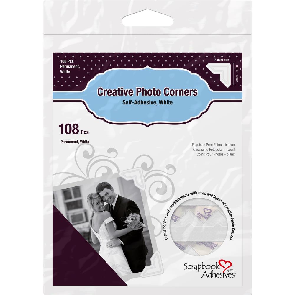 Scrapbook Adhesives Creative Photo Corners- White 108 pieces