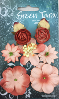 Green Tara Flowers - Rustic Flowers Coral 7 pk