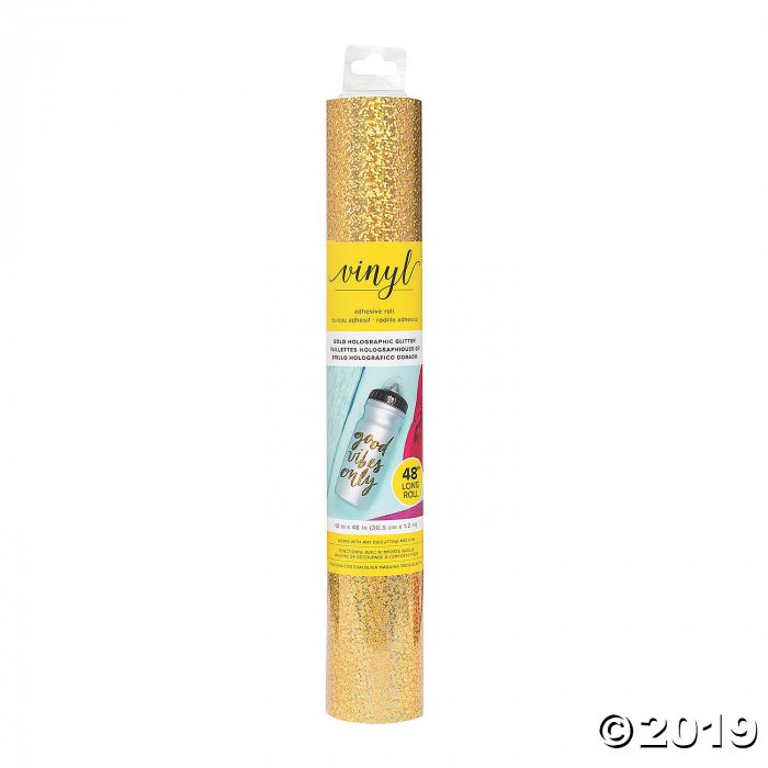 American Crafts Adhesive Vinyl 12" x 48' Glitter -Holographic Gold